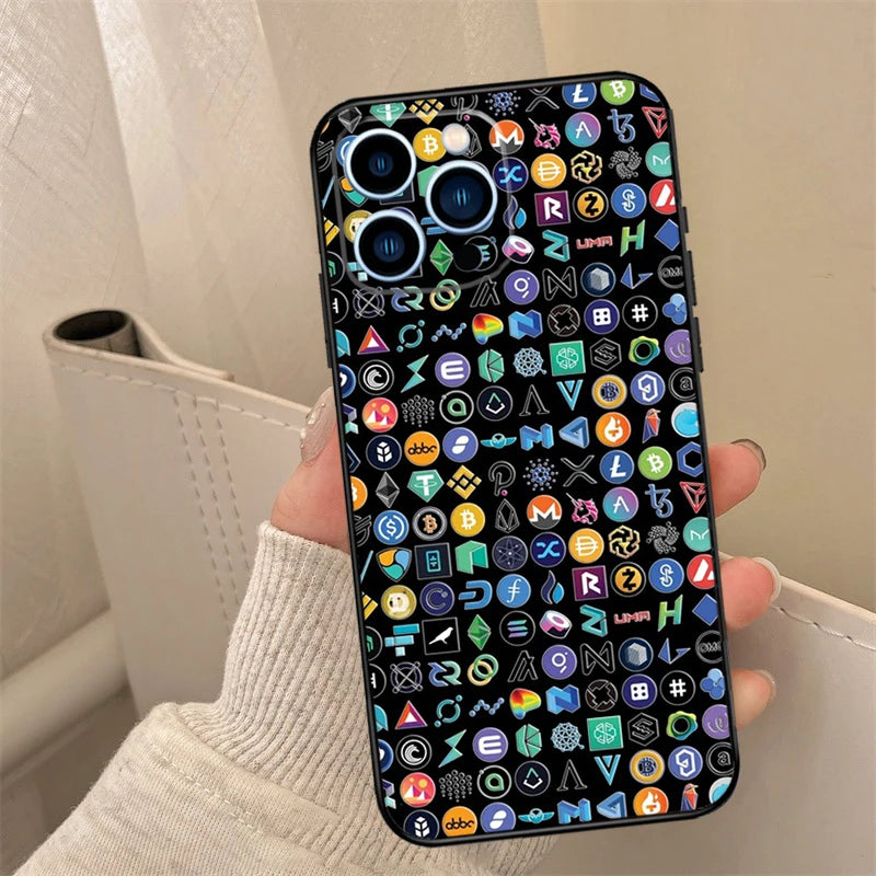 Crypto Currency Bitcoin BTC Phone Case For iPhone 16 15 14 13 12 11 Pro Max XS X XR 7 8 Plus 12 13 Mini Back Cover