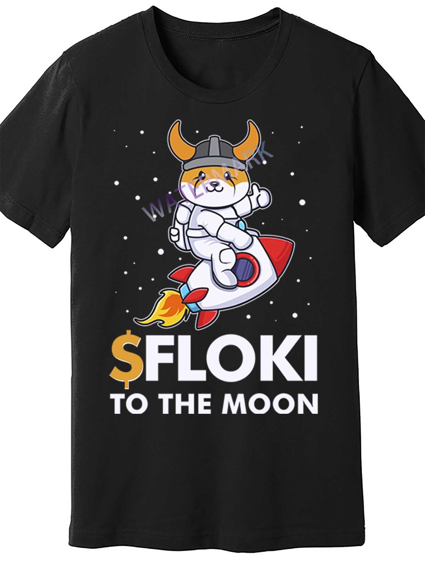 Floki To The Moon Floki Inu Cryptocurrency Bitcoin 68530 funny Men'S Short Sleeve T-shirt black TT4