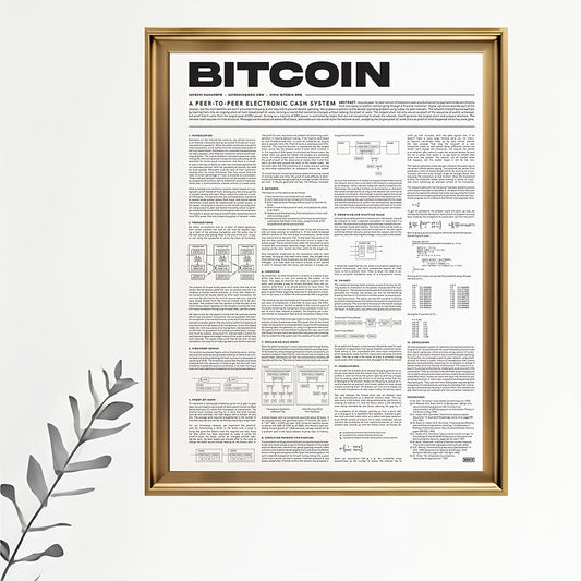 Bitcoin Whitepaper Canvas Print - Frameless Cryptocurrency Wall Art, Educational Tech Decor, Perfect Gift for Blockchain Enthusiasts, Ideal for Home, Office, Cafe