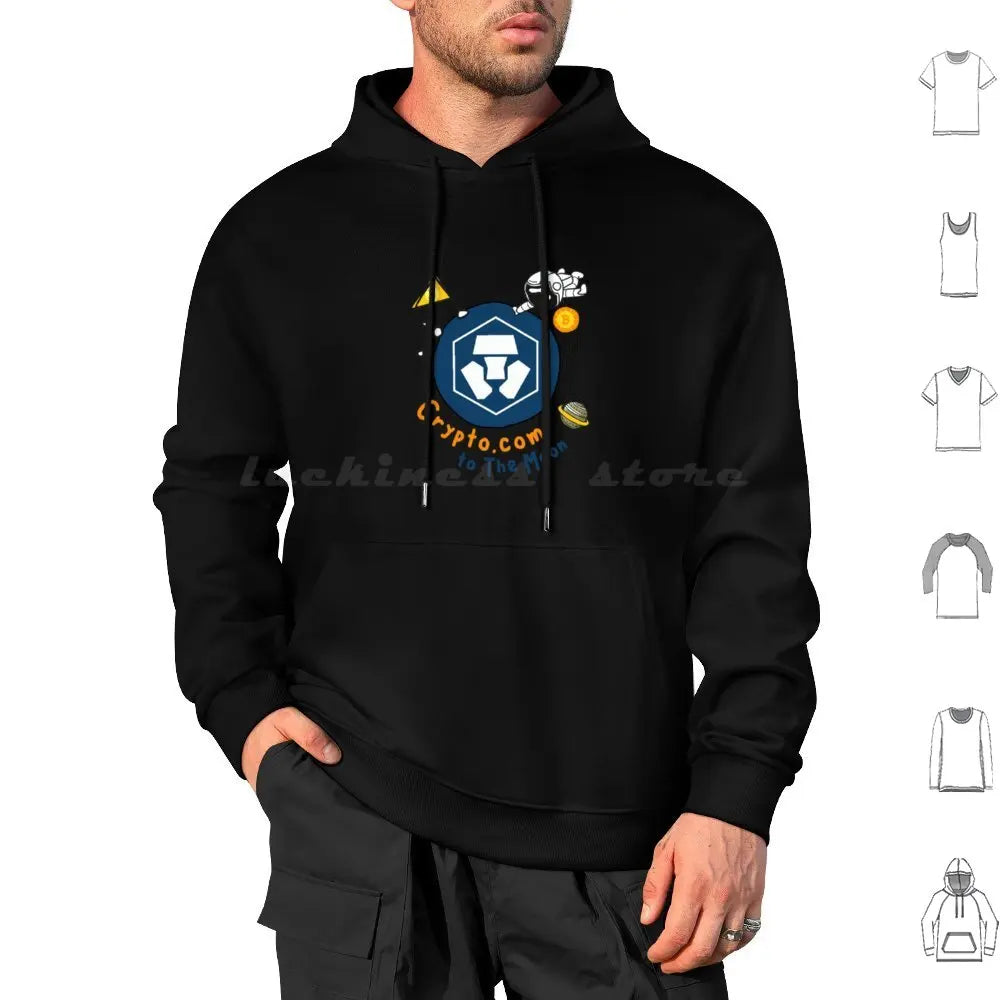 Crypto Com Coin To The Moon , Cryptocurrency , Cro Hodl Bitcoin , Graphic Funny Style Hoodies Long Sleeve Crypto Com