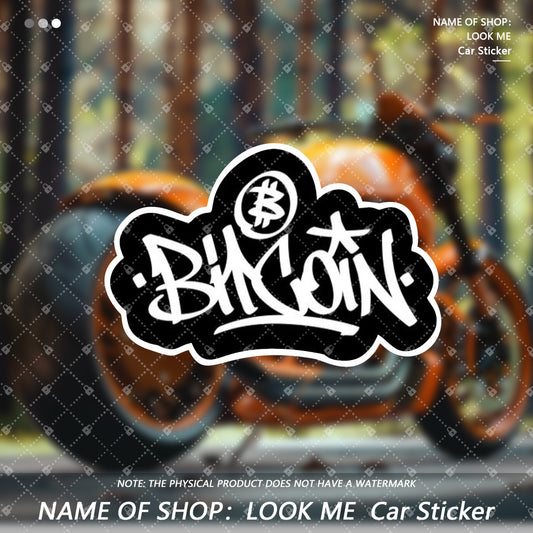 Bitcoin Waterproof Vinyl Stickers, Motorcycle, Laptop Stickers - a Touch of Elegance to Your Ride - Perfect for Bumpers, Trucks, Suvs - Unique Gift Ideas for Car