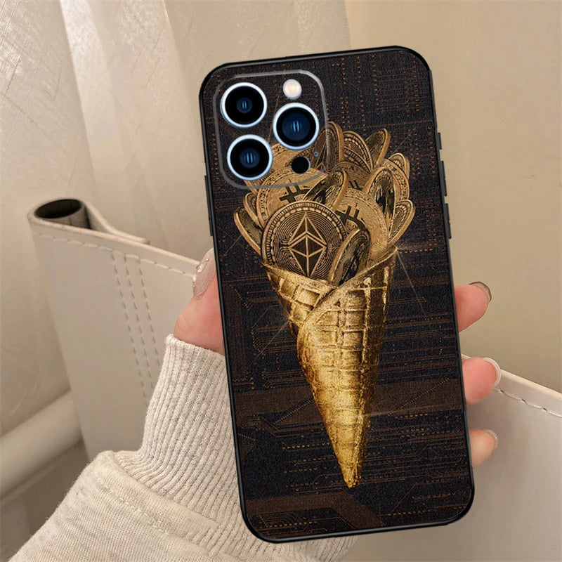 Crypto Currency Bitcoin BTC Phone Case For iPhone 16 15 14 13 12 11 Pro Max XS X XR 7 8 Plus 12 13 Mini Back Cover