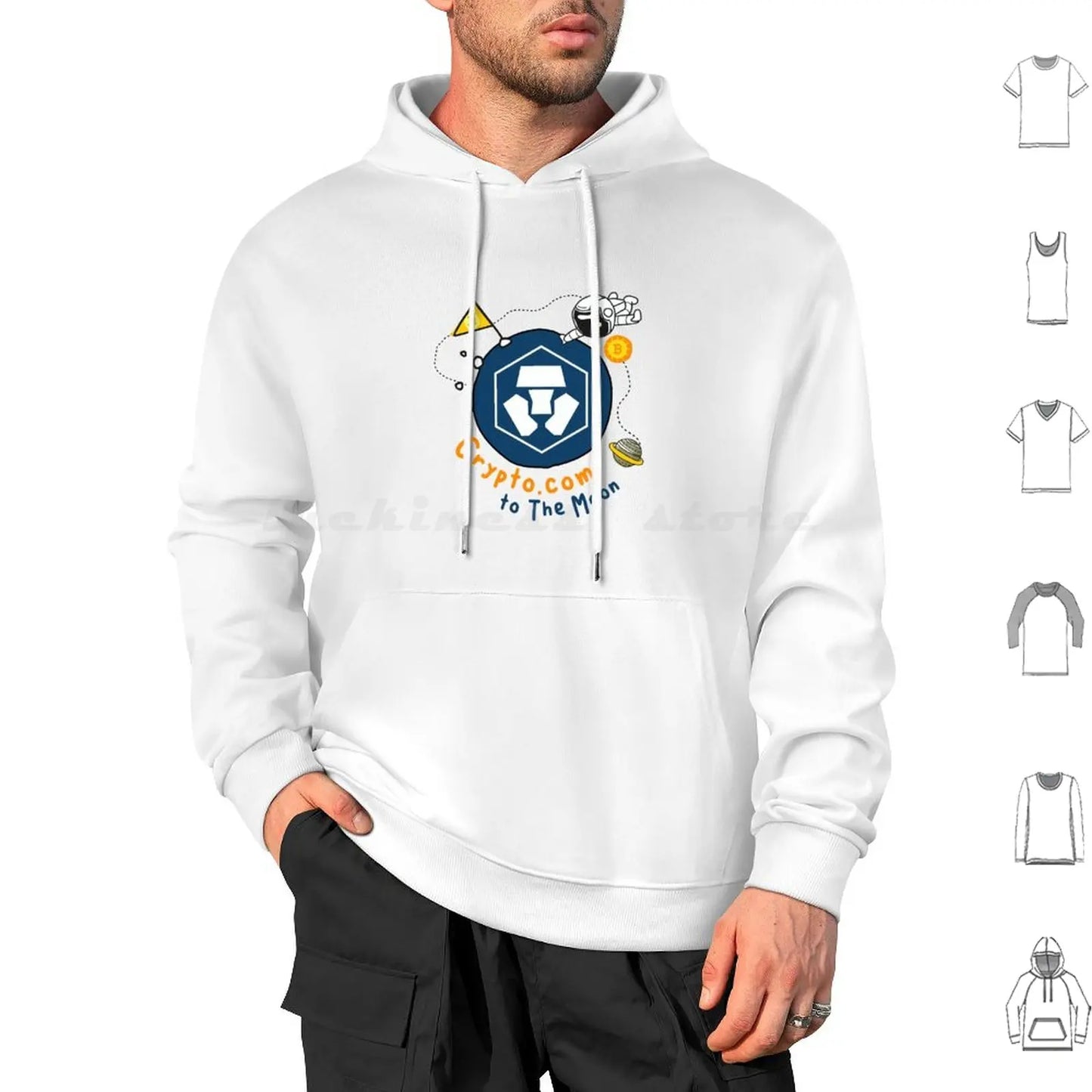 Crypto Com Coin To The Moon , Cryptocurrency , Cro Hodl Bitcoin , Graphic Funny Style Hoodies Long Sleeve Crypto Com