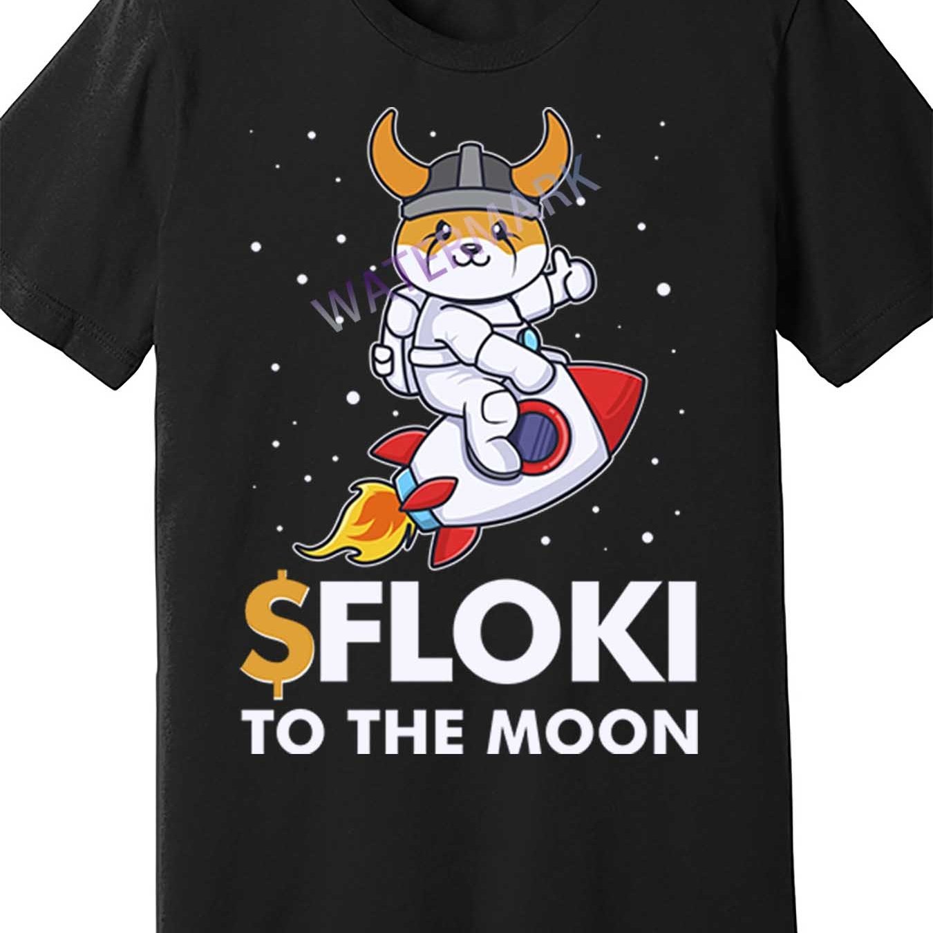 Floki To The Moon Floki Inu Cryptocurrency Bitcoin 68530 funny Men'S Short Sleeve T-shirt black TT4