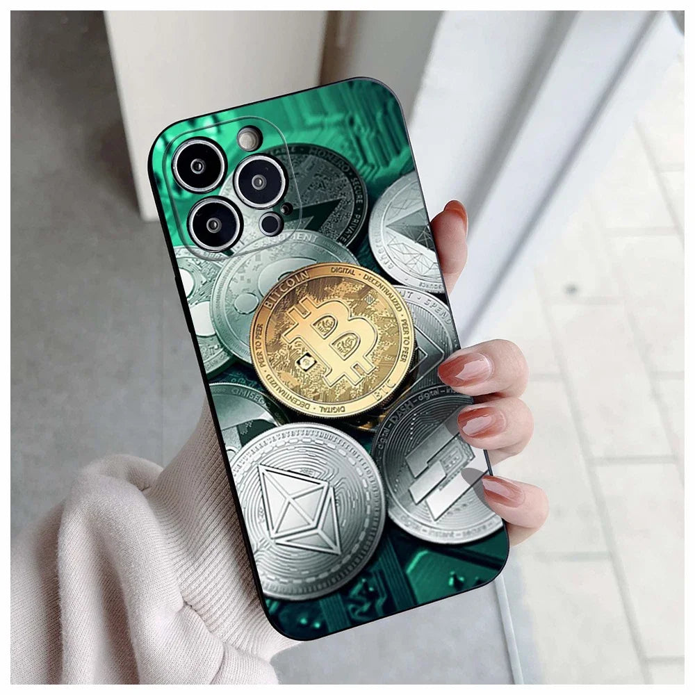 Phone Case for iPhone, Bitcoin, BTC, Crypto, Phone Case for iPhone 16 15 14, 13 Pro Max, 11, 12, 13 Pro Max, Mini X,MAX 2024