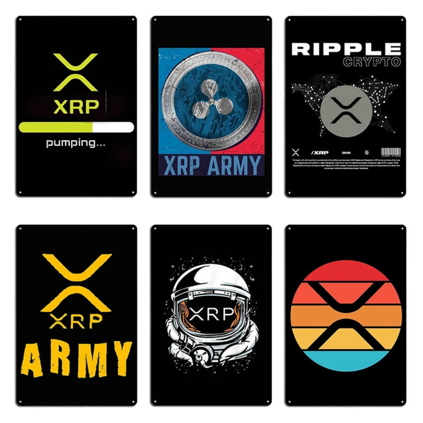 Xrp cryptocurrency XRP Essential Classic Metal Printing Decoration Cinema Designer Plaques Tin Sign Poster