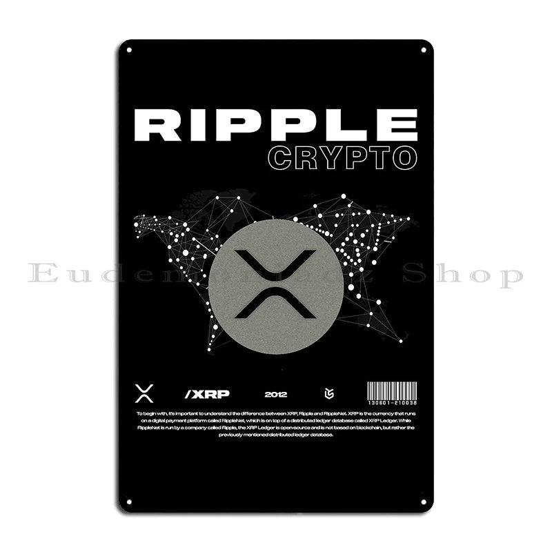 Xrp cryptocurrency XRP Essential Classic Metal Printing Decoration Cinema Designer Plaques Tin Sign Poster