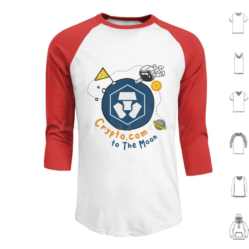 Crypto Com Coin To The Moon , Cryptocurrency , Cro Hodl Bitcoin , Graphic Funny Style Hoodies Long Sleeve Crypto Com