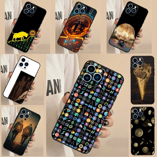 Crypto Currency Bitcoin BTC Phone Case For iPhone 16 15 14 13 12 11 Pro Max XS X XR 7 8 Plus 12 13 Mini Back Cover