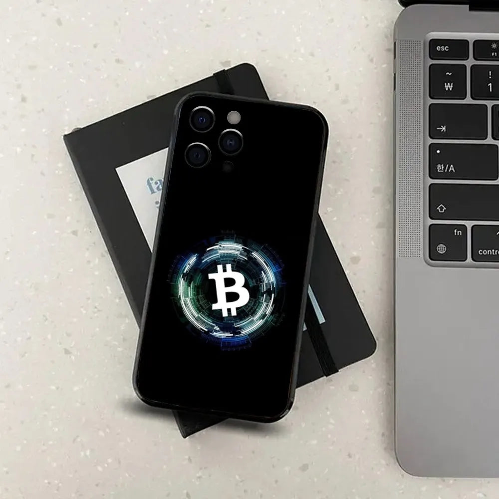 Crypto Currency Bitcoin BTC Phone Case For Apple iPhone 15,14,13,12,11,Pro,X,XS,Max,XR,Plus,Mini Soft Black Cover