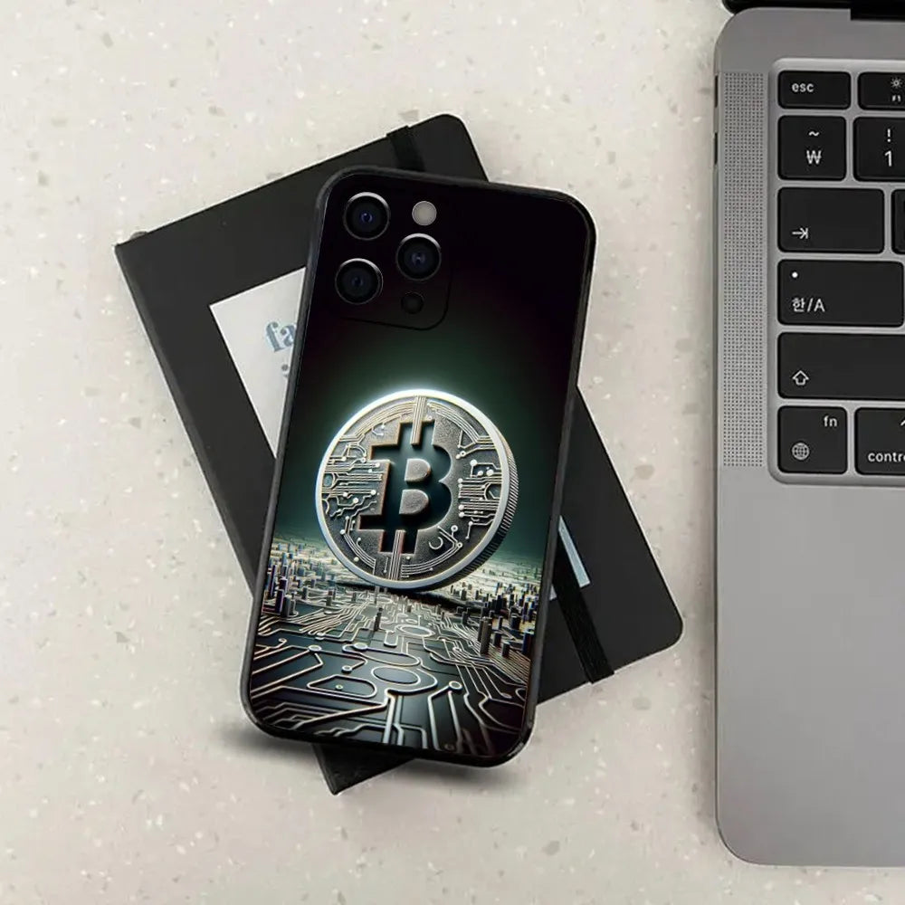 Crypto Currency Bitcoin BTC Phone Case For Apple iPhone 15,14,13,12,11,Pro,X,XS,Max,XR,Plus,Mini Soft Black Cover