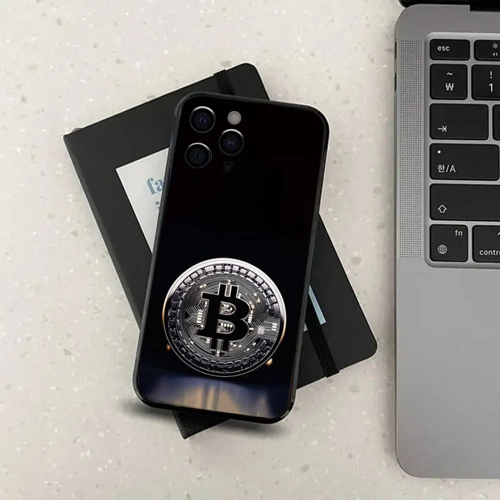 Crypto Currency Bitcoin BTC Phone Case For Apple iPhone 15,14,13,12,11,Pro,X,XS,Max,XR,Plus,Mini Soft Black Cover