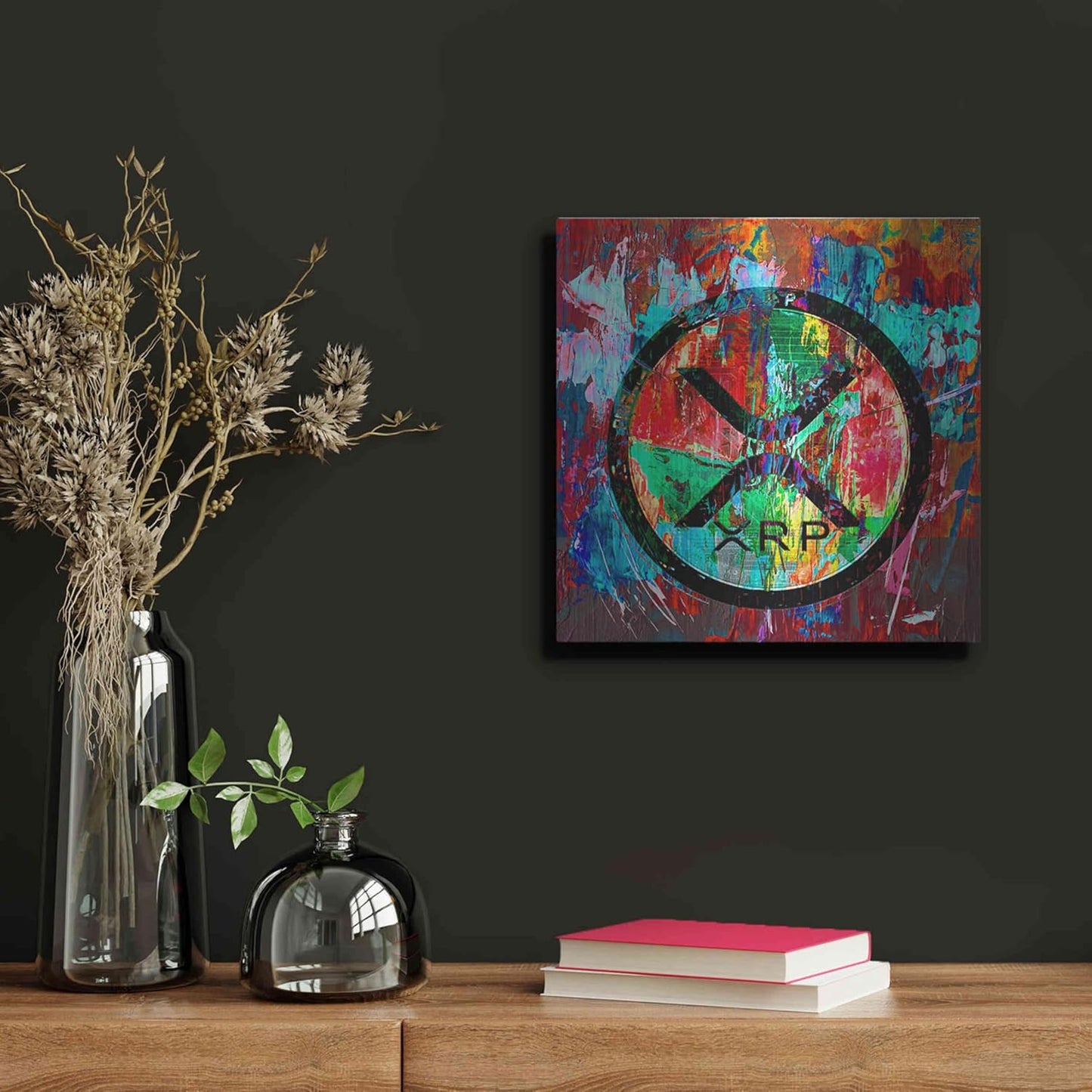 Luxe Metal Art 'Xrp Crypto In Color Portfolio, Metal Wall Art, 12"x12"