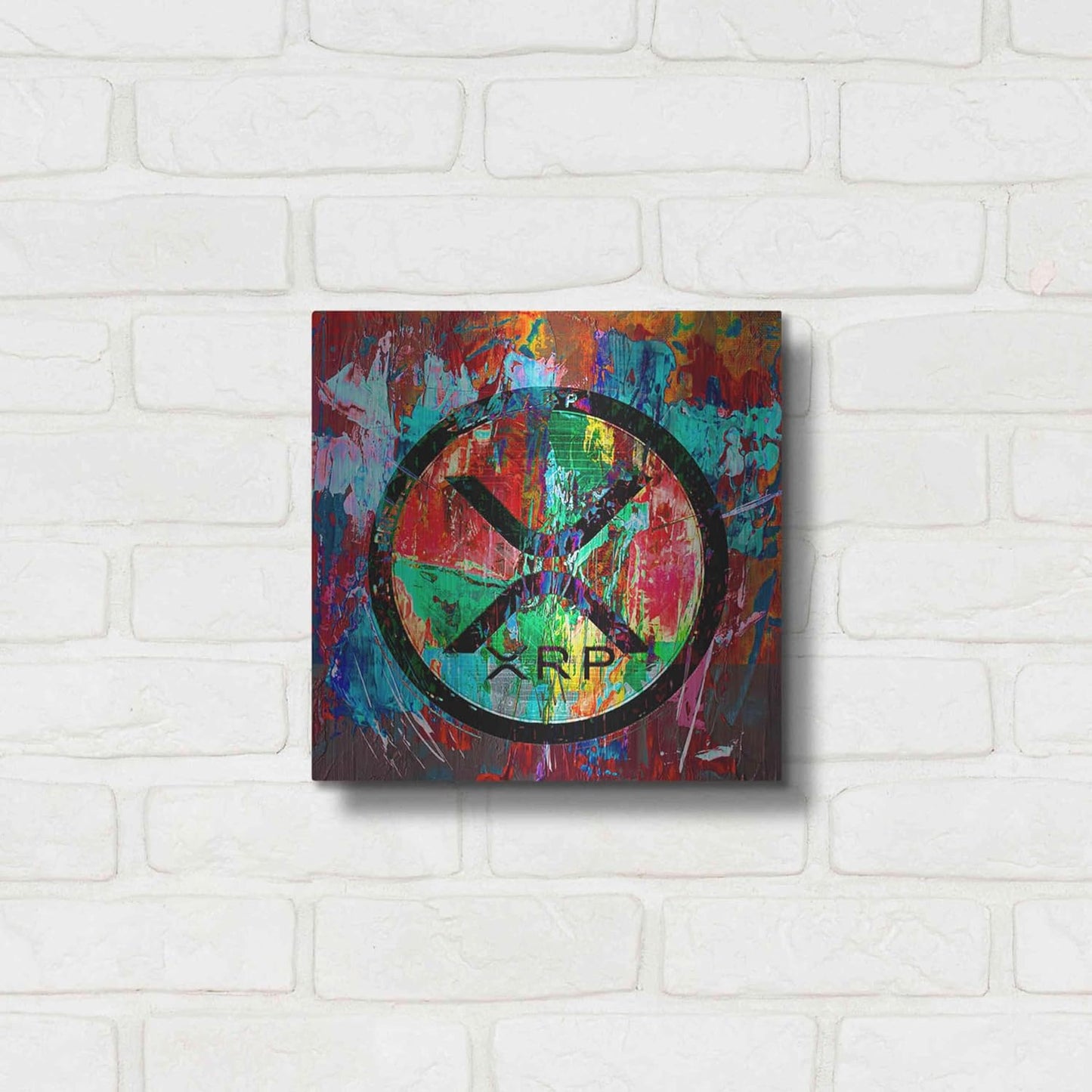 Luxe Metal Art 'Xrp Crypto In Color Portfolio, Metal Wall Art, 12"x12"