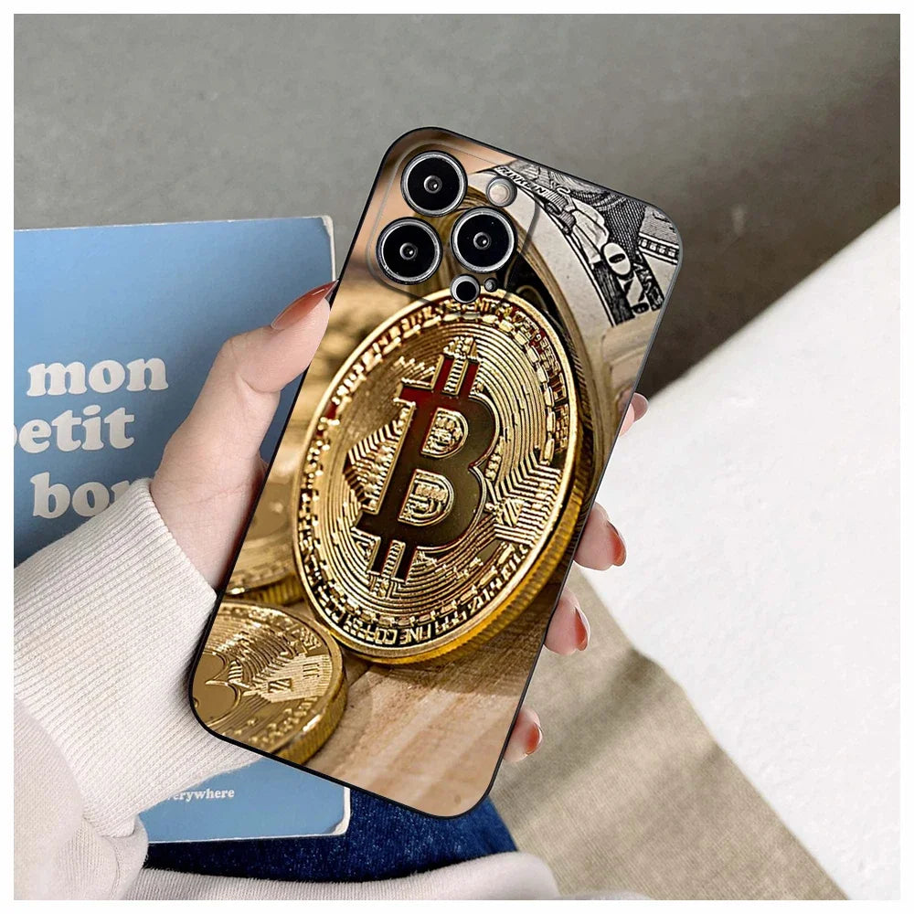 Phone Case for iPhone, Bitcoin, BTC, Crypto, Phone Case for iPhone 16 15 14, 13 Pro Max, 11, 12, 13 Pro Max, Mini X,MAX 2024