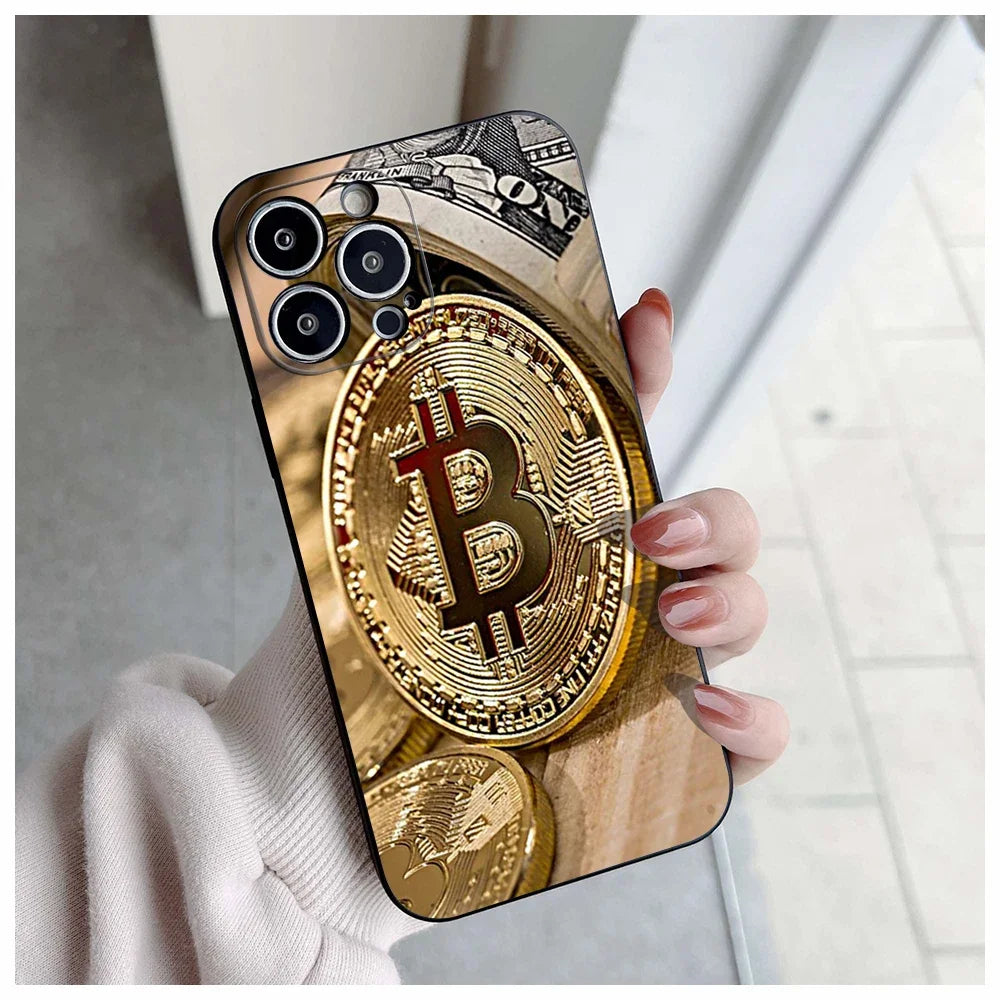 Phone Case for iPhone, Bitcoin, BTC, Crypto, Phone Case for iPhone 16 15 14, 13 Pro Max, 11, 12, 13 Pro Max, Mini X,MAX 2024