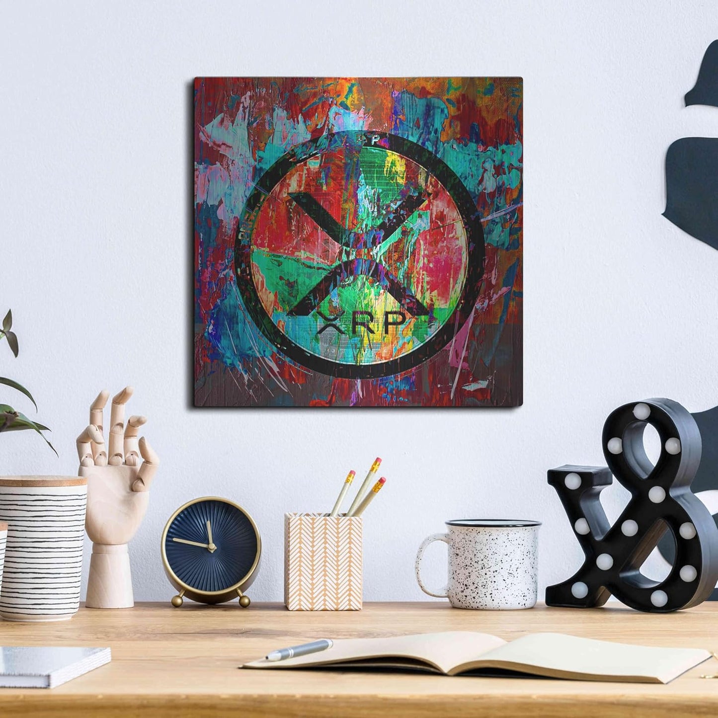 Luxe Metal Art 'Xrp Crypto In Color Portfolio, Metal Wall Art, 12"x12"