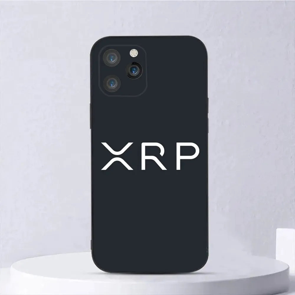 Xrp Ripple Crypto Phone Case For iPhone 15,14,13,12,11,Plus,Pro Max,XS,X,XR,SE,Mini,8,7 Soft Silicone Black Cover