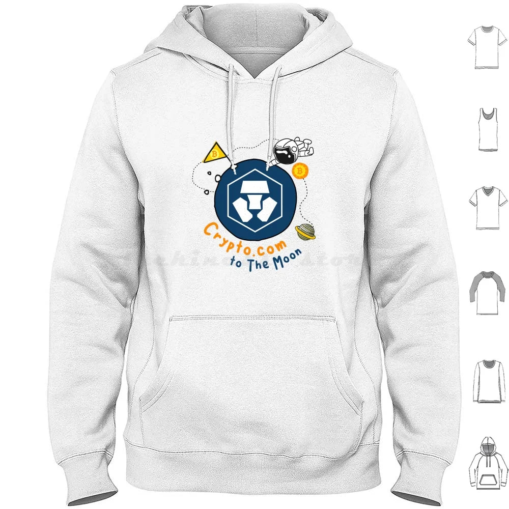 Crypto Com Coin To The Moon , Cryptocurrency , Cro Hodl Bitcoin , Graphic Funny Style Hoodies Long Sleeve Crypto Com