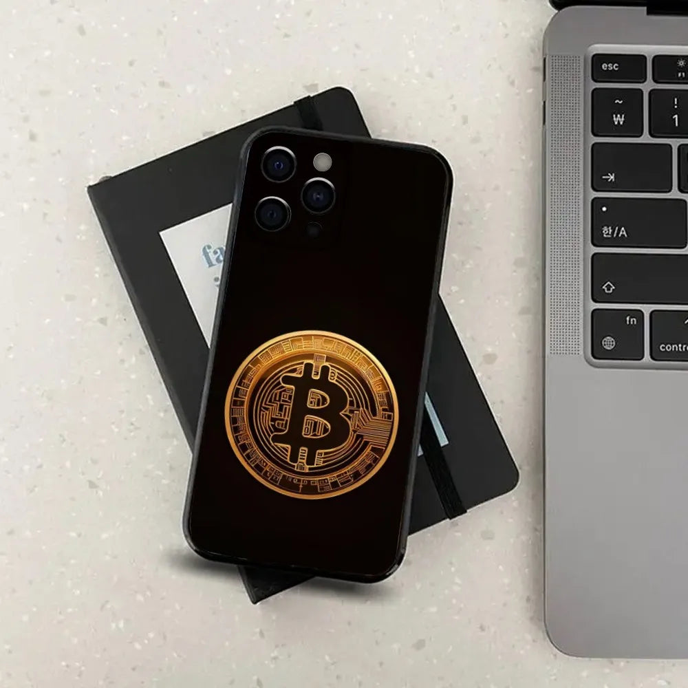 Crypto Currency Bitcoin BTC Phone Case For Apple iPhone 15,14,13,12,11,Pro,X,XS,Max,XR,Plus,Mini Soft Black Cover