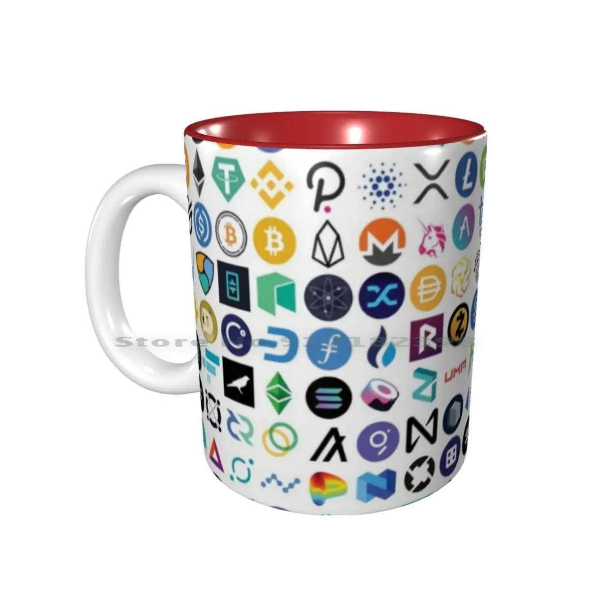 Crypto Logos Ceramic Mugs Coffee Cups Milk Tea Mug Crypto Pattern Eth Ethereum Chainlink Defi Token Bitcoin Btc Crypto