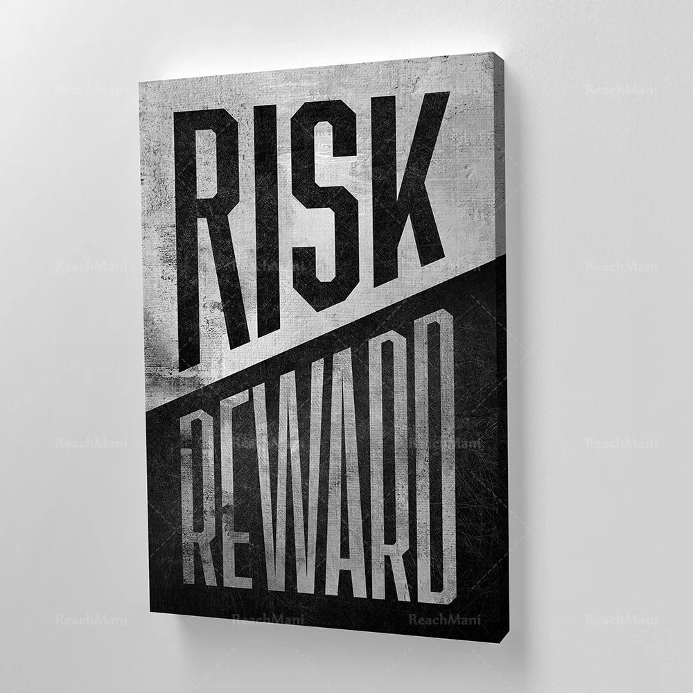 Risk/Reward | Canvas Art | Wall Art | Office Decor | Investor | Stock Market | Bitcoin | Crypto | Day Trader | Wall Street