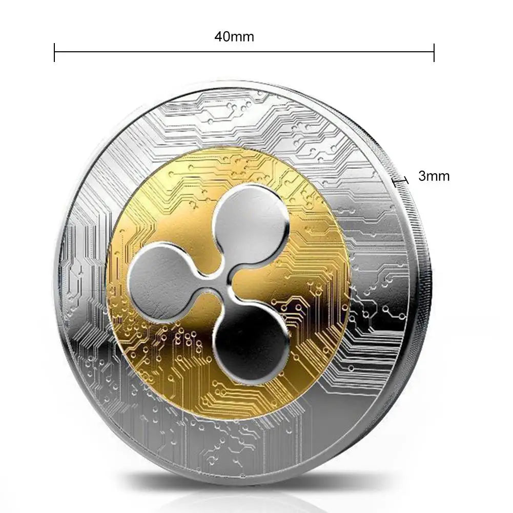 Nueva moneda Ripple XRP CRYPTO Moneda conmemorativa Ripple XRP Moneda de colección Moneda de regalo Colección de arte Moneda conmemorativa de oro física de 40 mm