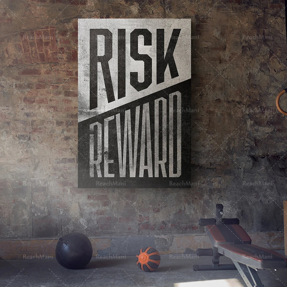 Risk/Reward | Canvas Art | Wall Art | Office Decor | Investor | Stock Market | Bitcoin | Crypto | Day Trader | Wall Street