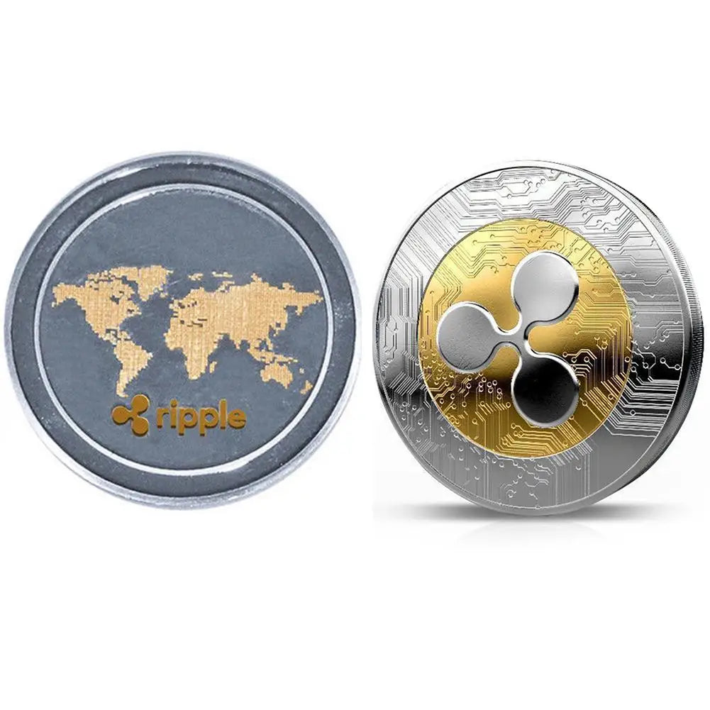 New Ripple Coin XRP CRYPTO Commemorative Ripple XRP Collectors Coin Gift Coin Art Collection Physical Gold Commemorative 40mm