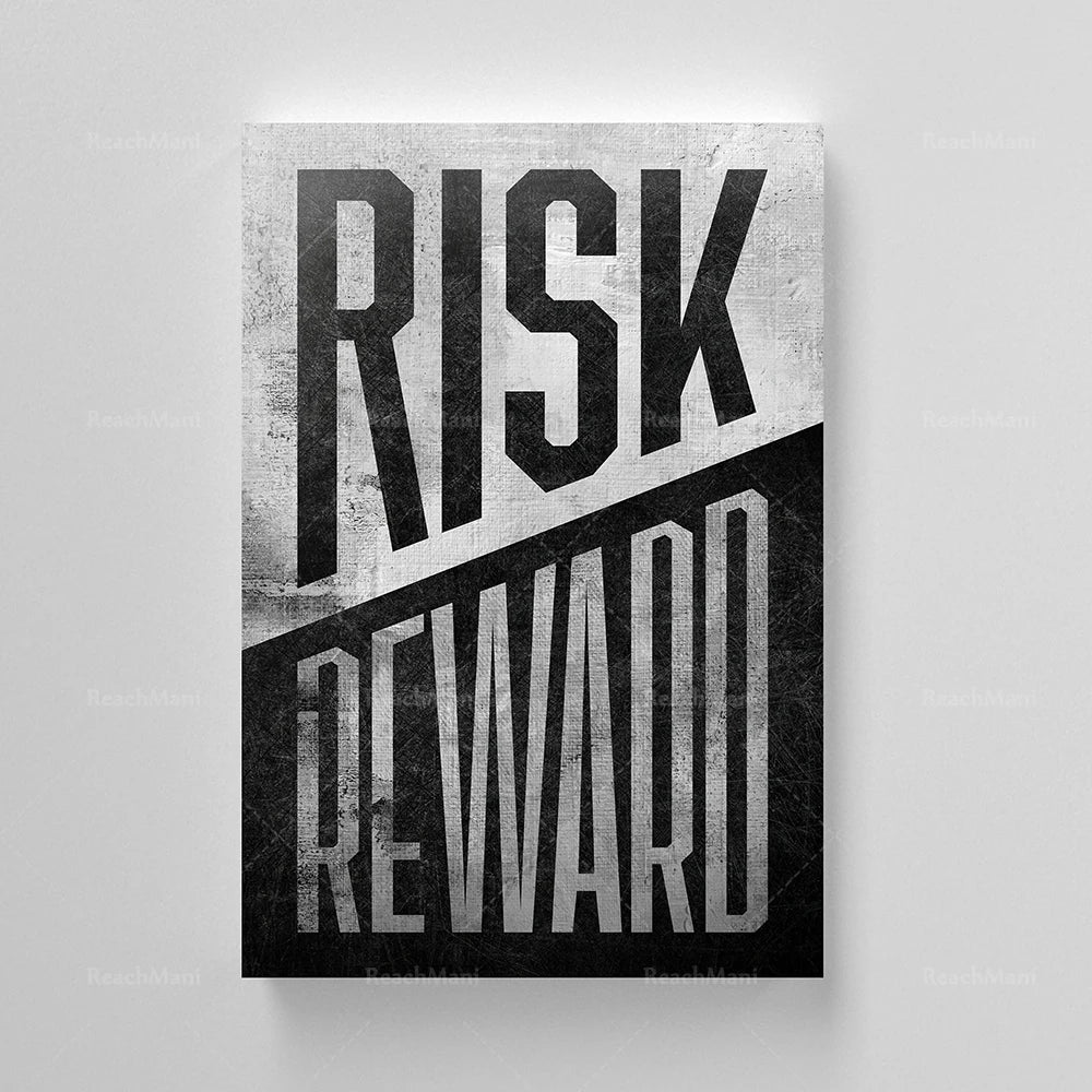 Risk/Reward | Canvas Art | Wall Art | Office Decor | Investor | Stock Market | Bitcoin | Crypto | Day Trader | Wall Street