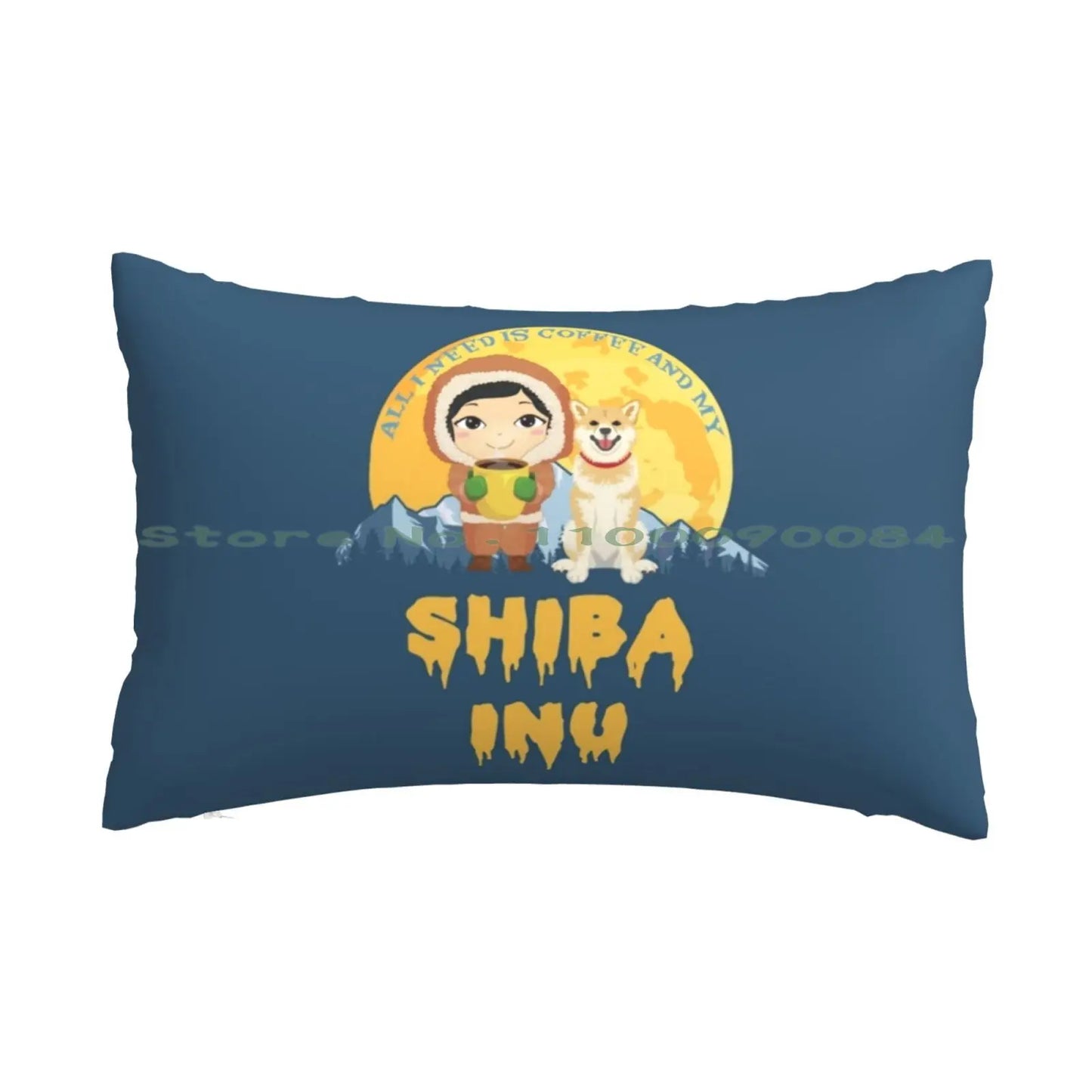 Shiba Inu Todo lo que necesito es café y mi perro Funda de almohada 20x30 50*75 Sofá Dormitorio Criptomoneda Monedero Bitcoin Dirección Bitcoin