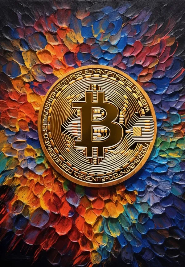 Póster de arte moderno sobre la creación de criptomonedas Bitcoin, impresiones en lienzo, cuadros de pared para la decoración del hogar y la sala de estar