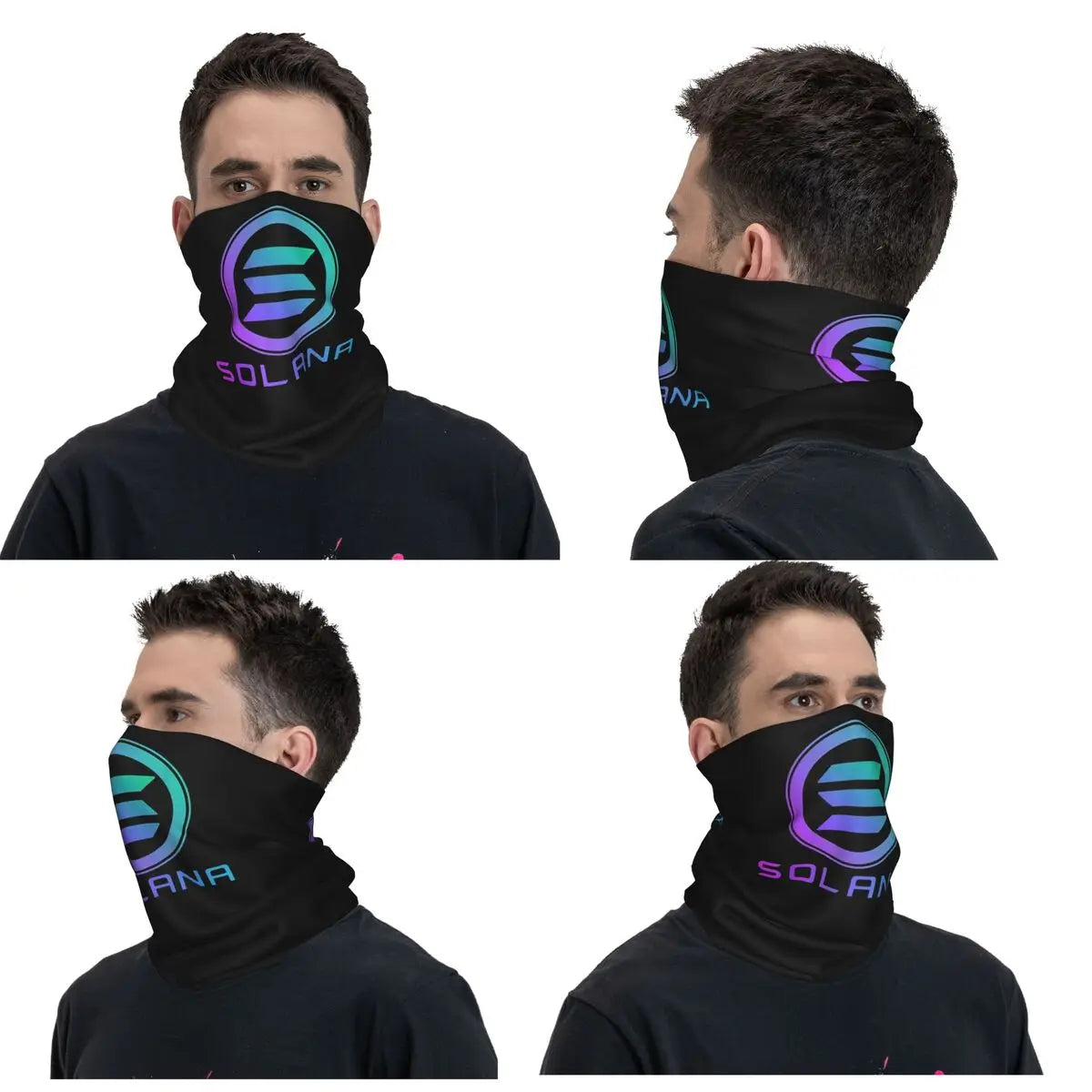 Solana Cryptocurrency - Solana SOL Bandana Neck Gaiter Printed Mask Scarf Multi-use FaceMask Running Unisex Adult Washable