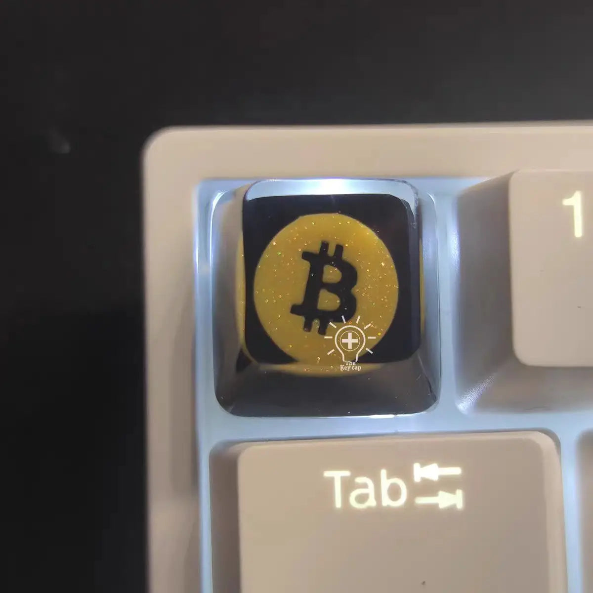 Individual Keycap White Black Golden Orange Bitcoin Key Cap Mechanical Keyboard Resin Transparent Stereoscopic Euphotic Keycap