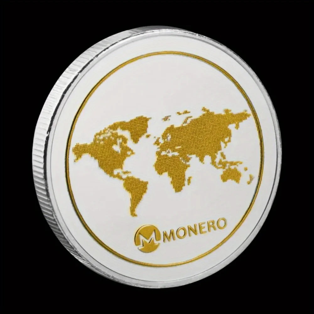 Pièce de monnaie Monero Pièce de crypto-monnaie Crypto-monnaie physique Cadeau de collection Pièce plaquée argent Pièce commémorative