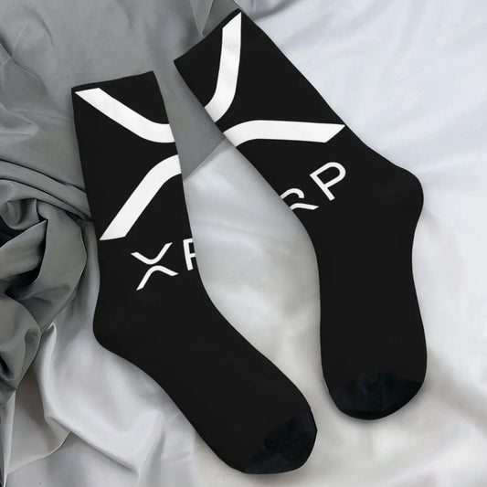 Calcetines para hombre y mujer, medias XRP Ripple, calcetines informales transpirables con patrón para exteriores, calcetines antideslizantes