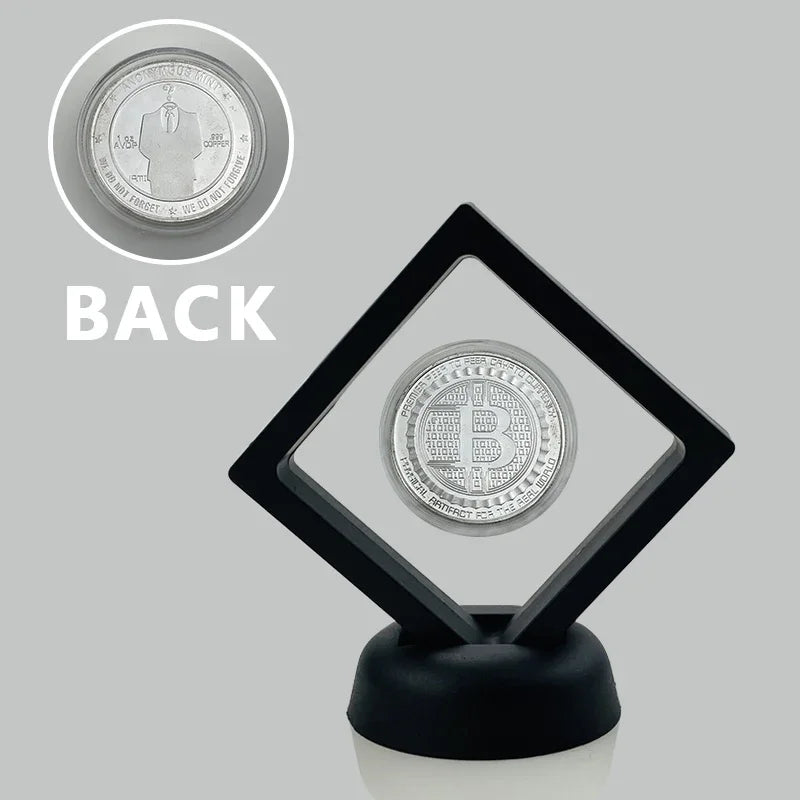 Moneda de metal conmemorativa con soporte para exhibición, criptomoneda Dogecoin, Ada, Cardano, Bitcoin, Litecoin, Ethereum