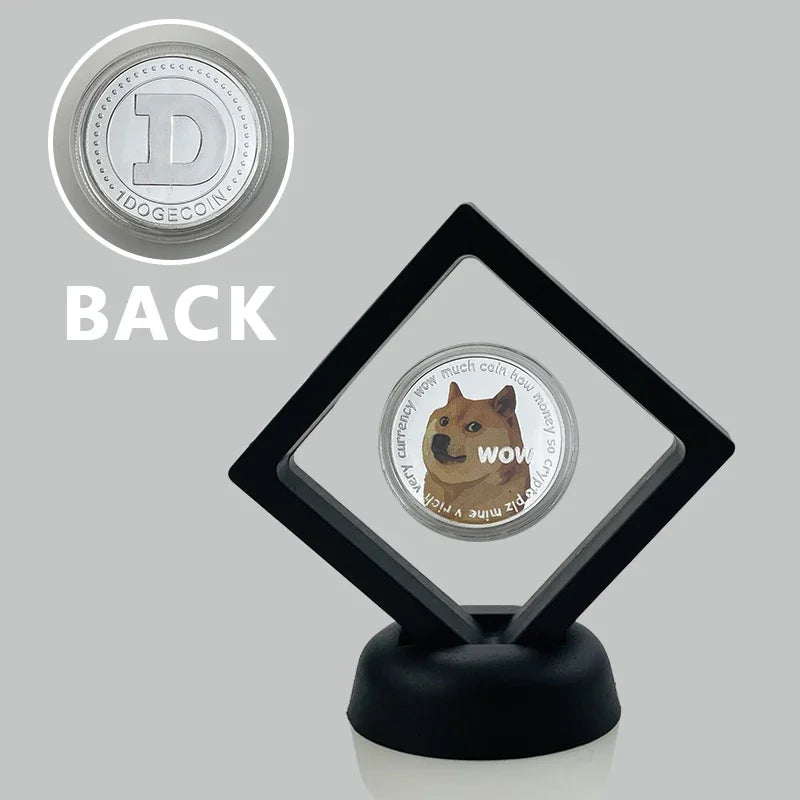 Moneda de metal conmemorativa con soporte para exhibición, criptomoneda Dogecoin, Ada, Cardano, Bitcoin, Litecoin, Ethereum