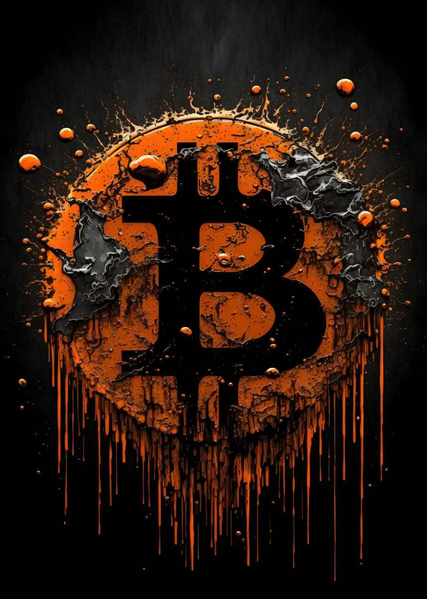 Modern Splatter Bitcoin Ethereum Poster ETH BTC Crypto Virtual Coins Canvas Painting Wall Art Prints Office Room Home Decor