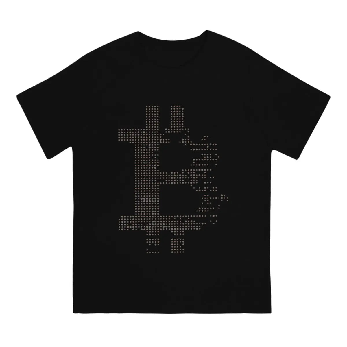 T-shirt gris Blockchain Bitcoin T-shirt graphique à col rond en polyester streetwear