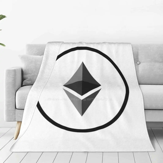 Ethereum Creative Design Couverture en flanelle confortable et chaude Crypto Monnaie Ethereum Crypto-monnaie Crypto-monnaie Blockchain