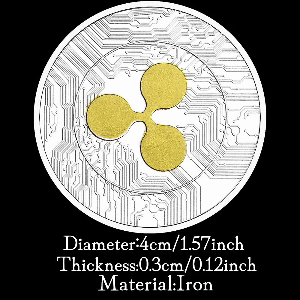 Pièces de crypto-monnaie Ripple Pièces de crypto-monnaie physiques Plaqué argent Souvenirs et cadeaux Décorations Pièces commémoratives Décoration intérieure