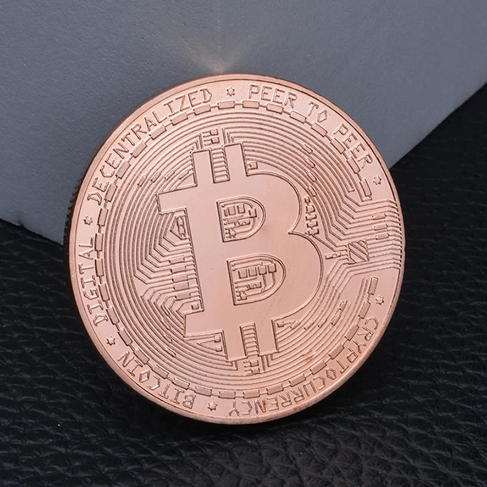 Colección de arte coleccionable de monedas de Bitcoin chapadas en oro de 3 piezas, regalo físico conmemorativo, Casascius Bit BTC, imitación de metal antiguo