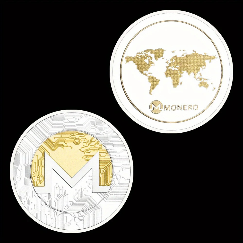 Pièce de monnaie Monero Pièce de crypto-monnaie Crypto-monnaie physique Cadeau de collection Pièce plaquée argent Pièce commémorative