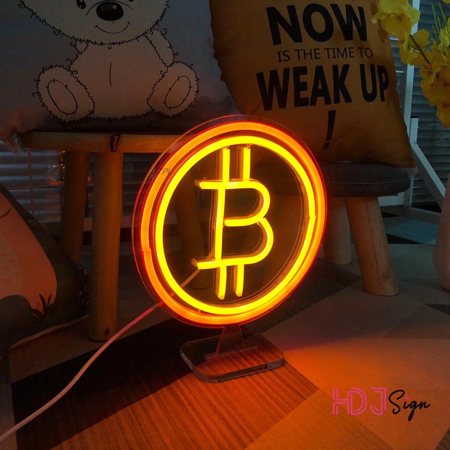 Letrero de neón personalizado con luces LED de Bitcoin, decoración de pared divertida para dormitorio, hogar, bar, cafetería, tienda, sala de juegos, jardín, luz de regalo de neón