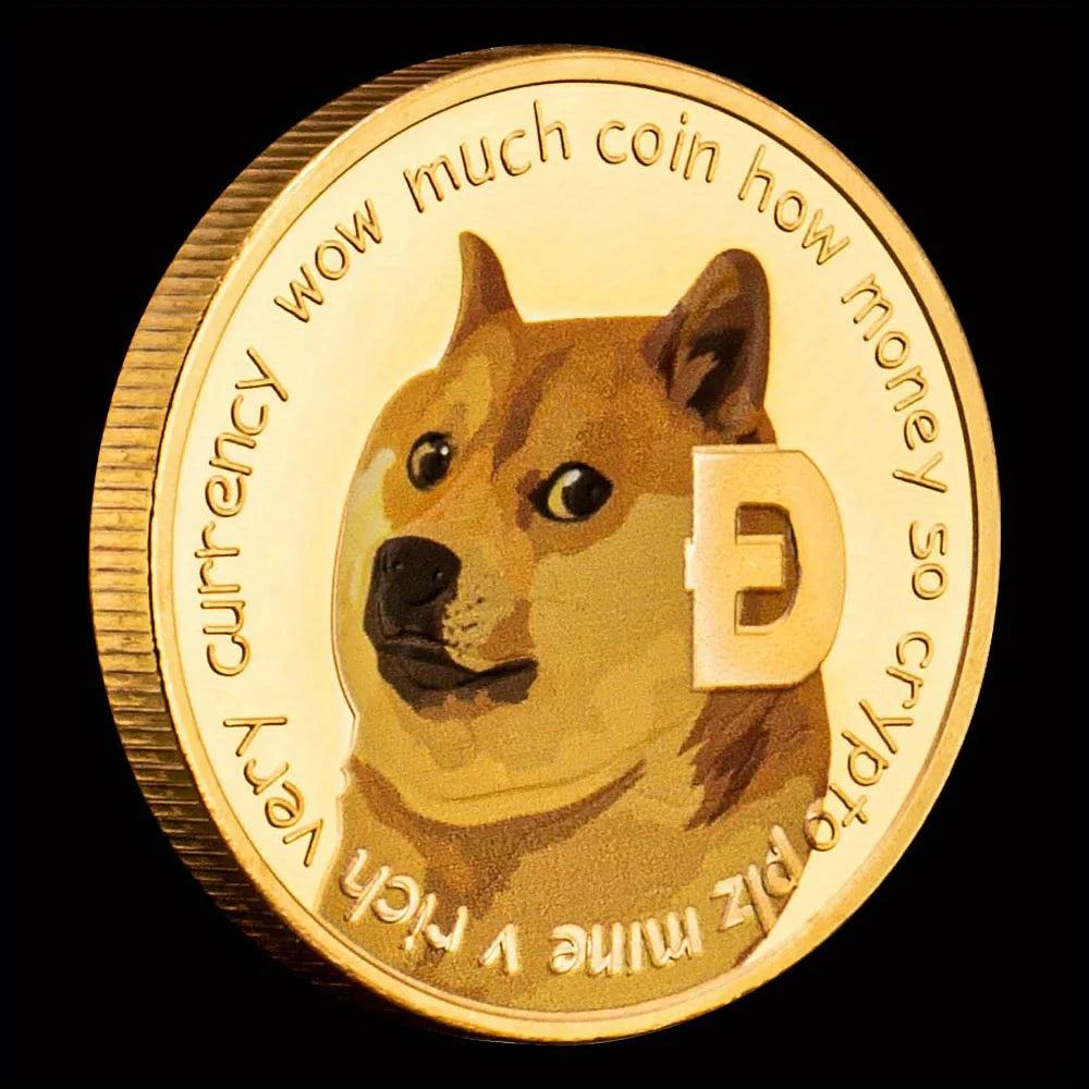 Moneda criptográfica de recuerdo bañada en oro coleccionable Dogecoin Moneda de criptomoneda física Colección de monedas Moneda conmemorativa de regalo