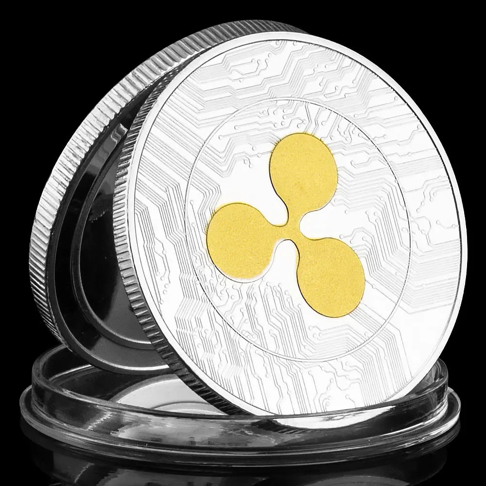 Ripple Crypto Coins Physical Cryptocurrency coin Silvery Plated Souvenirs and Gifts Decorations Commemorative Coins Home Decor