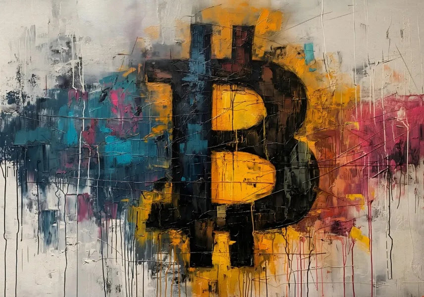 Póster de arte moderno sobre la creación de criptomonedas Bitcoin, impresiones en lienzo, cuadros de pared para la decoración del hogar y la sala de estar