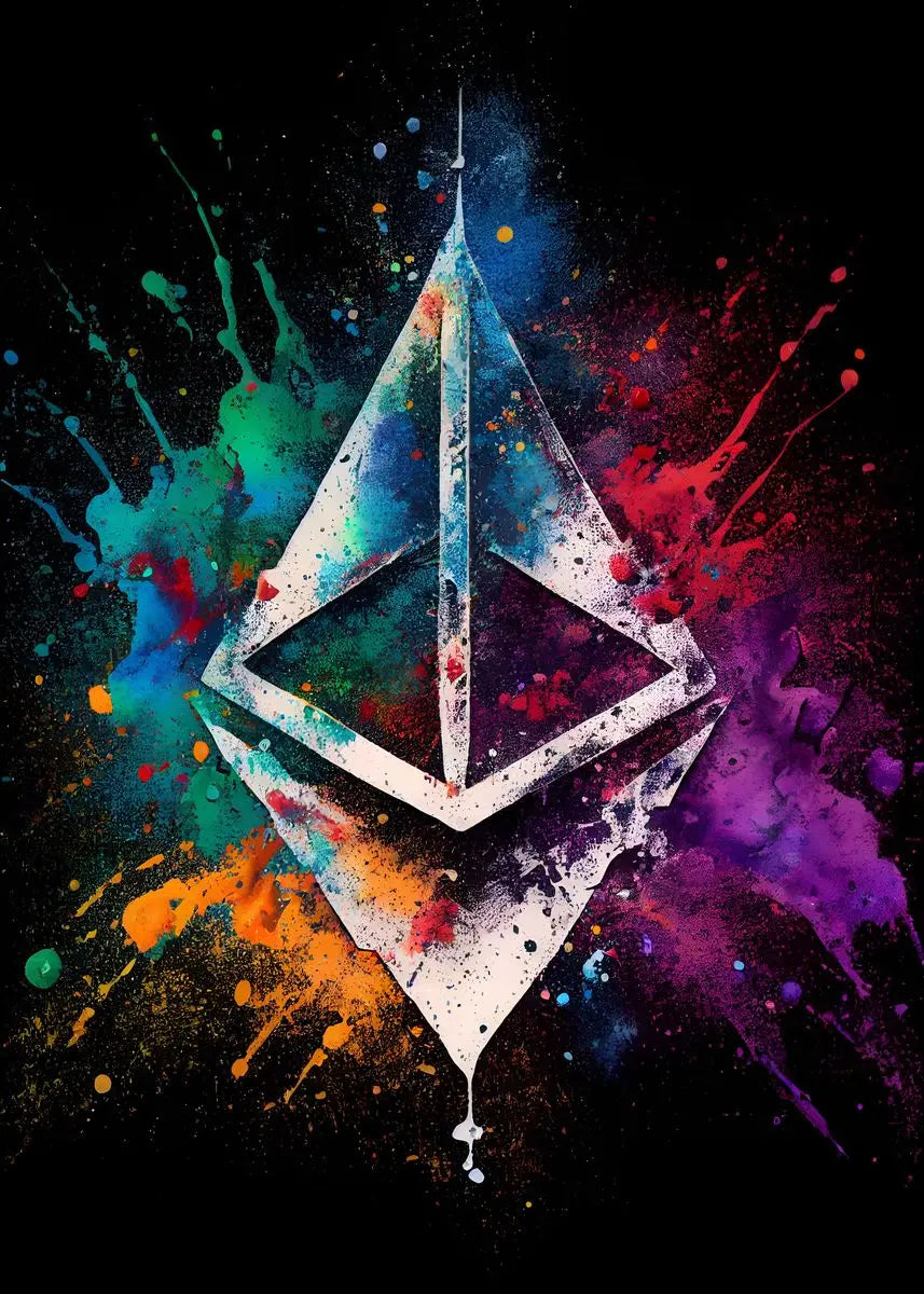 Modern Splatter Bitcoin Ethereum Poster ETH BTC Crypto Virtual Coins Canvas Painting Wall Art Prints Office Room Home Decor