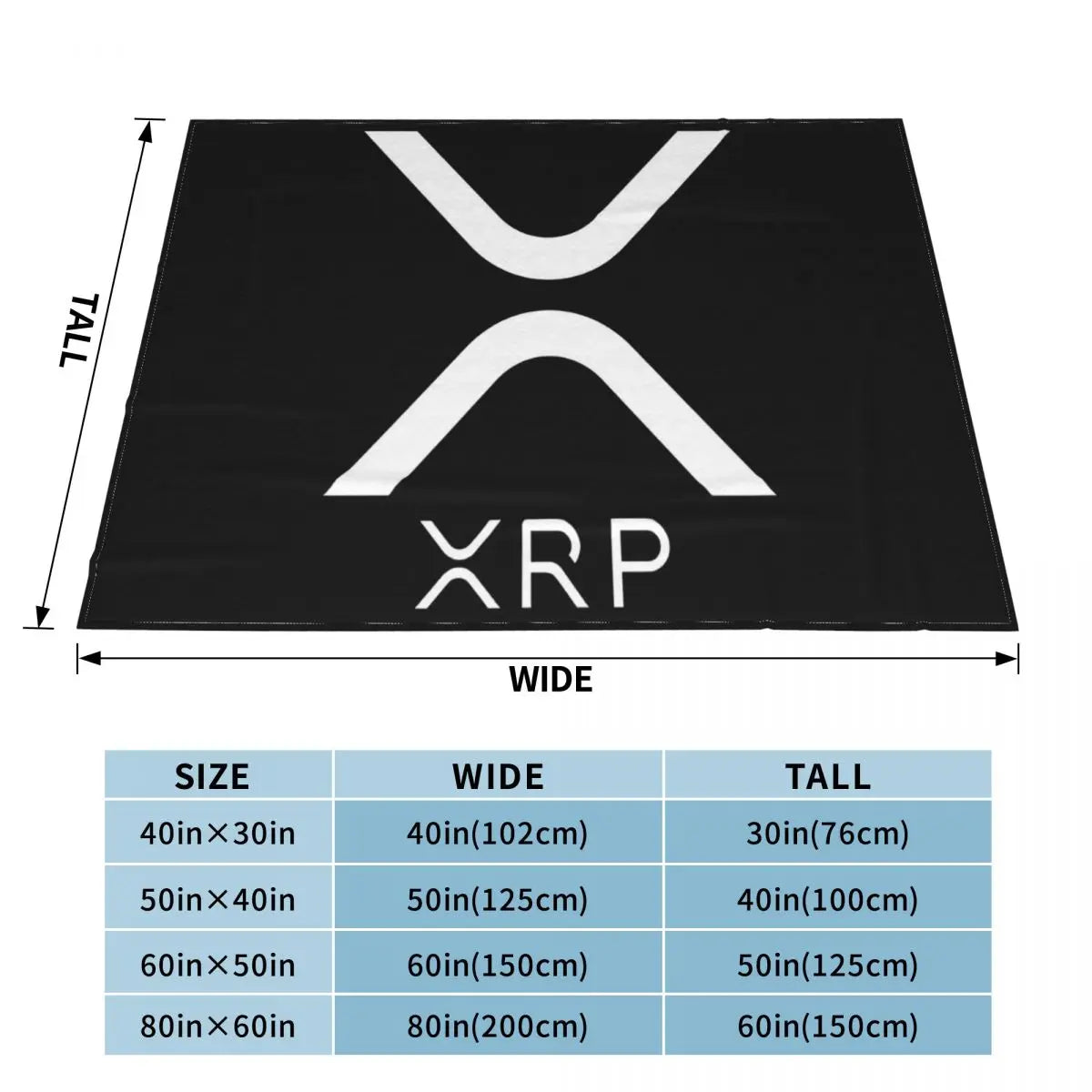 100 Cotton O- Custom Printed Men Ripple Xrp New Logo Crypto Currency Bi Autumn Adults Best Selling Throw Blanket